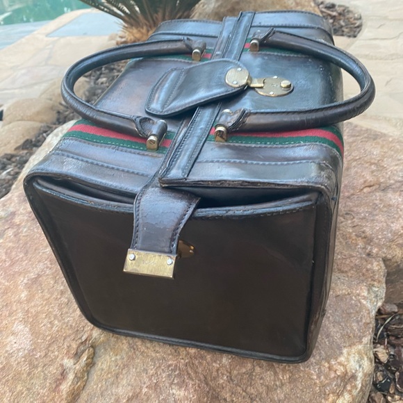 Rare authentic GUCCI striped color combo vintage train toiletry case box - Picture 5 of 11